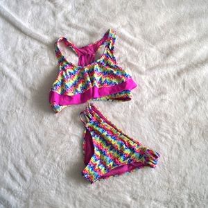 10-12 2 Piece Flounce Bathing Swim Suit